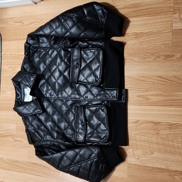 REBECCA MINKOFFQuilted Vegan Leather Bomber Jacket brand new - Picture 9 of 14